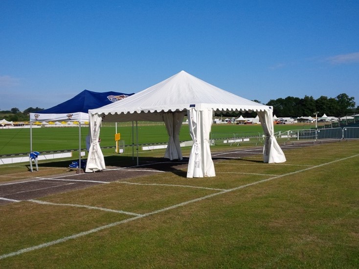 Low Profile 'City Cottage' marquee at Cowdray Park Polo Club